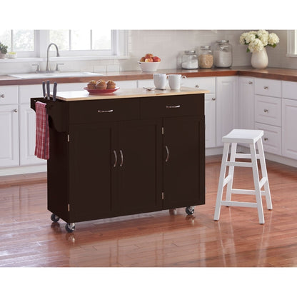 Carrello da cucina Addie di Simple Living con piano in legno