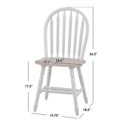 Set da pranzo in legno massello Carolina di Simple Living, stile farmhouse, 5 pezzi con prolunga.