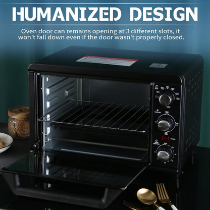 Forno tostapane semplice con capacità di 20 litri, tostapane da banco compatto, facile da controllare con impostazioni di timer, cottura, grigliatura e tostatura.