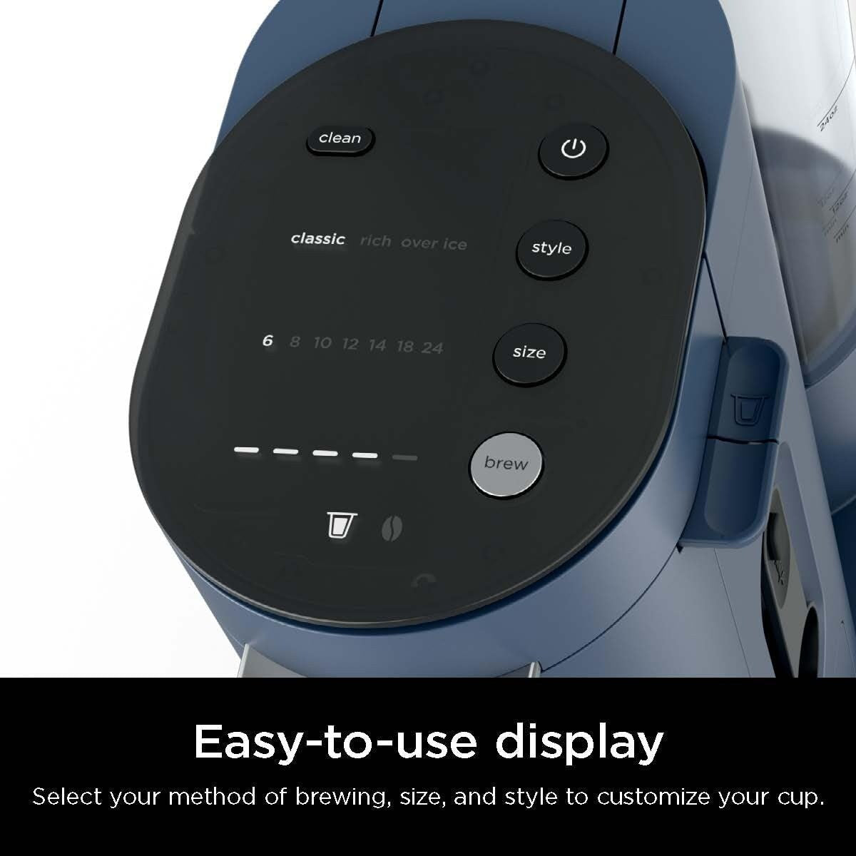 Macchina per caffè monodose, compatibile con K-Cup, serbatoio da 56 once, dimensioni di infusione da 6 a 24 once, opzione caffè ghiacciato.