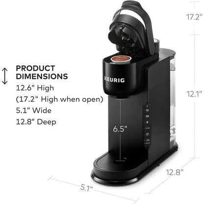 Macchina per caffè con capsule K-Cup per una singola porzione, 3 dimensioni di tazza, funzione "Strong Brew", serbatoio da 42 once, colore nero.