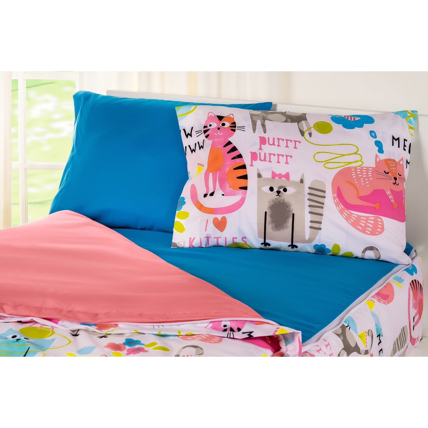 Siscovers I Heart Cats Bunkie Deluxe Set di biancheria da letto con cerniera