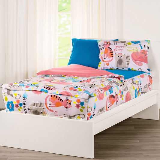 Siscovers I Heart Cats Bunkie Deluxe Set di biancheria da letto con cerniera