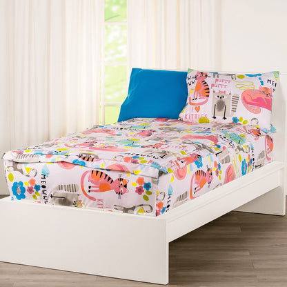 Siscovers I Heart Cats Bunkie Deluxe Set di biancheria da letto con cerniera
