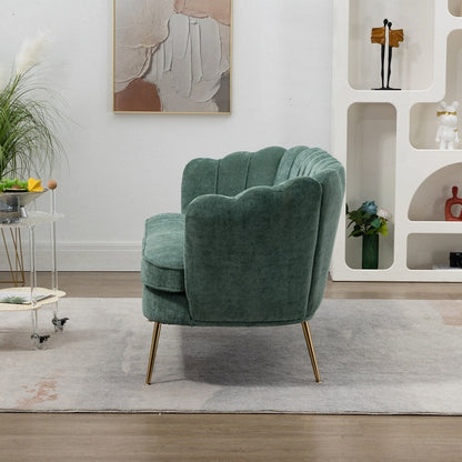 Divano Piccolo Mini per Camera da Letto, Divano a Due Posti con Gambe in Metallo Dorato - 2 Posti