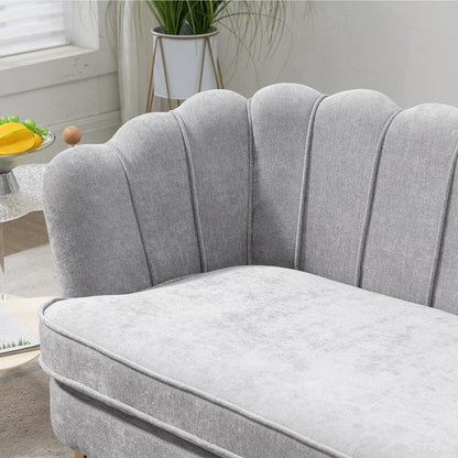 Divano Piccolo Mini per Camera da Letto, Divano a Due Posti con Gambe in Metallo Dorato - 2 Posti