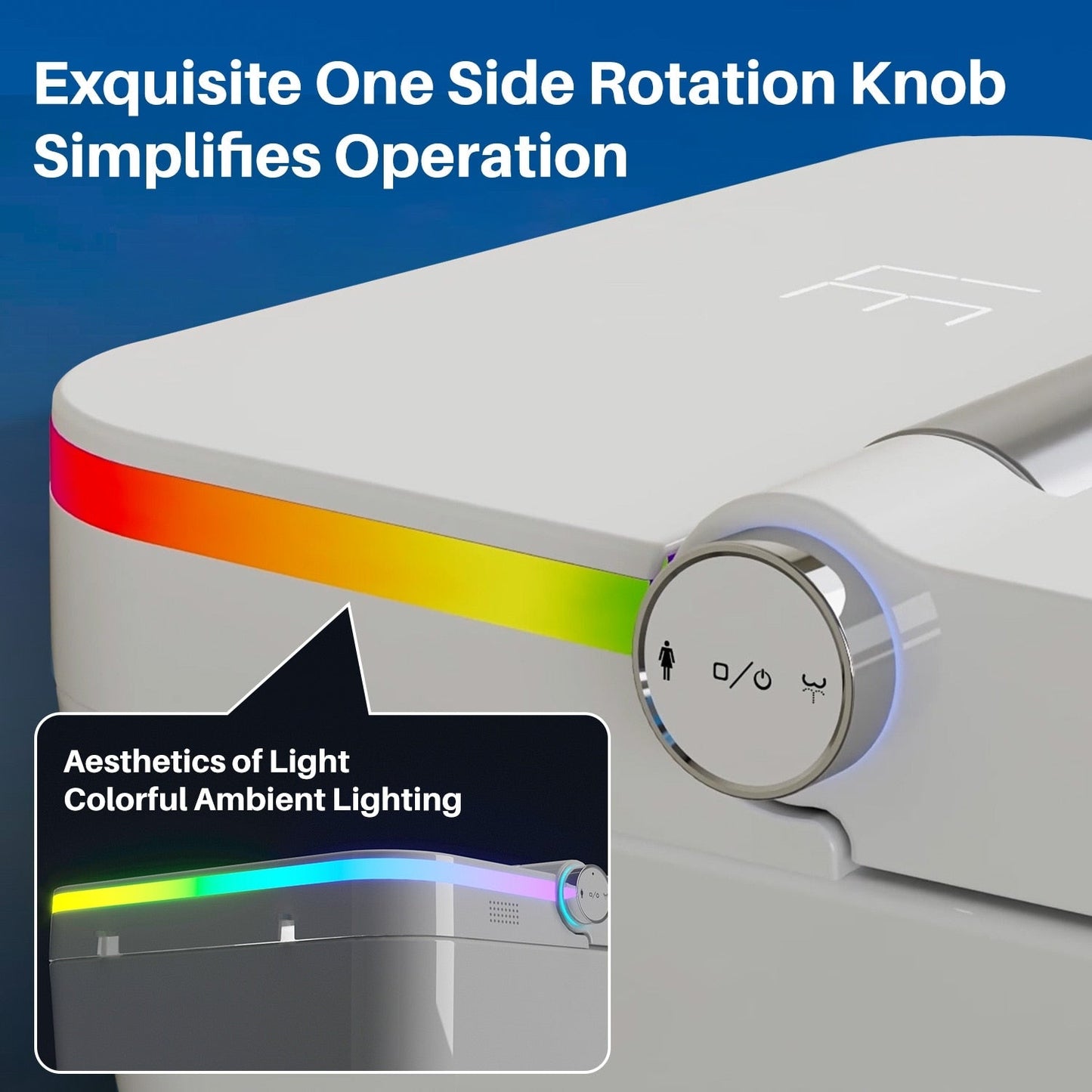 WC intelligente, bidet a un pezzo per bagni, WC moderno allungato con acqua calda, doppio scarico automatico, funzionamento a sensore di prossimità.