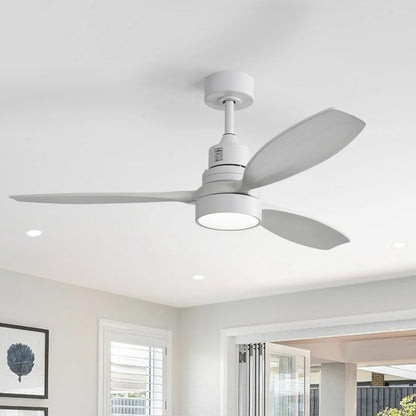 Sofucor Ventilatore da soffitto interno in legno da 52 pollici con luce e telecomando, luce integrata opzionale