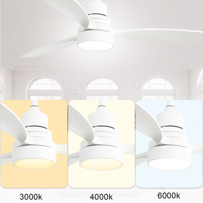 Sofucor Ventilatore da soffitto interno in legno da 52 pollici con luce e telecomando, luce integrata opzionale