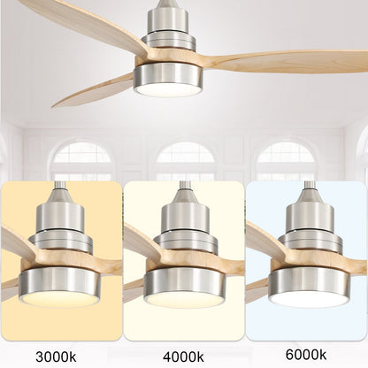 Sofucor Ventilatore da soffitto interno in legno da 52 pollici con luce e telecomando, luce integrata opzionale
