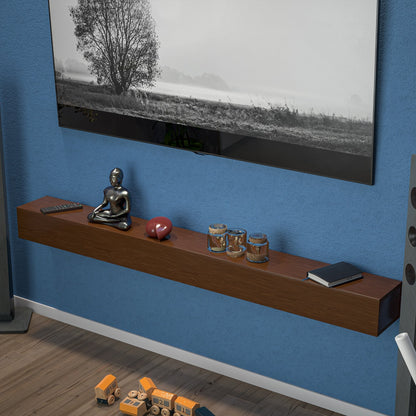 Mensola sospesa per camino da parete in pino massello