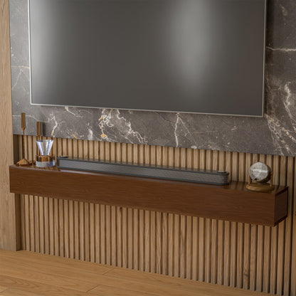 Mensola sospesa per camino da parete in pino massello