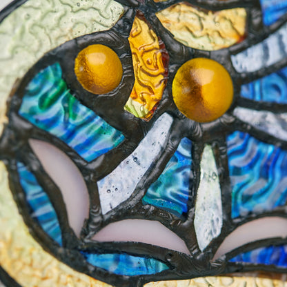 Pannello a finestra in vetro colorato vittoriano da 22 pollici di River of Goods