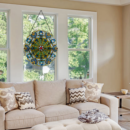 Pannello a finestra in vetro colorato vittoriano da 22 pollici di River of Goods