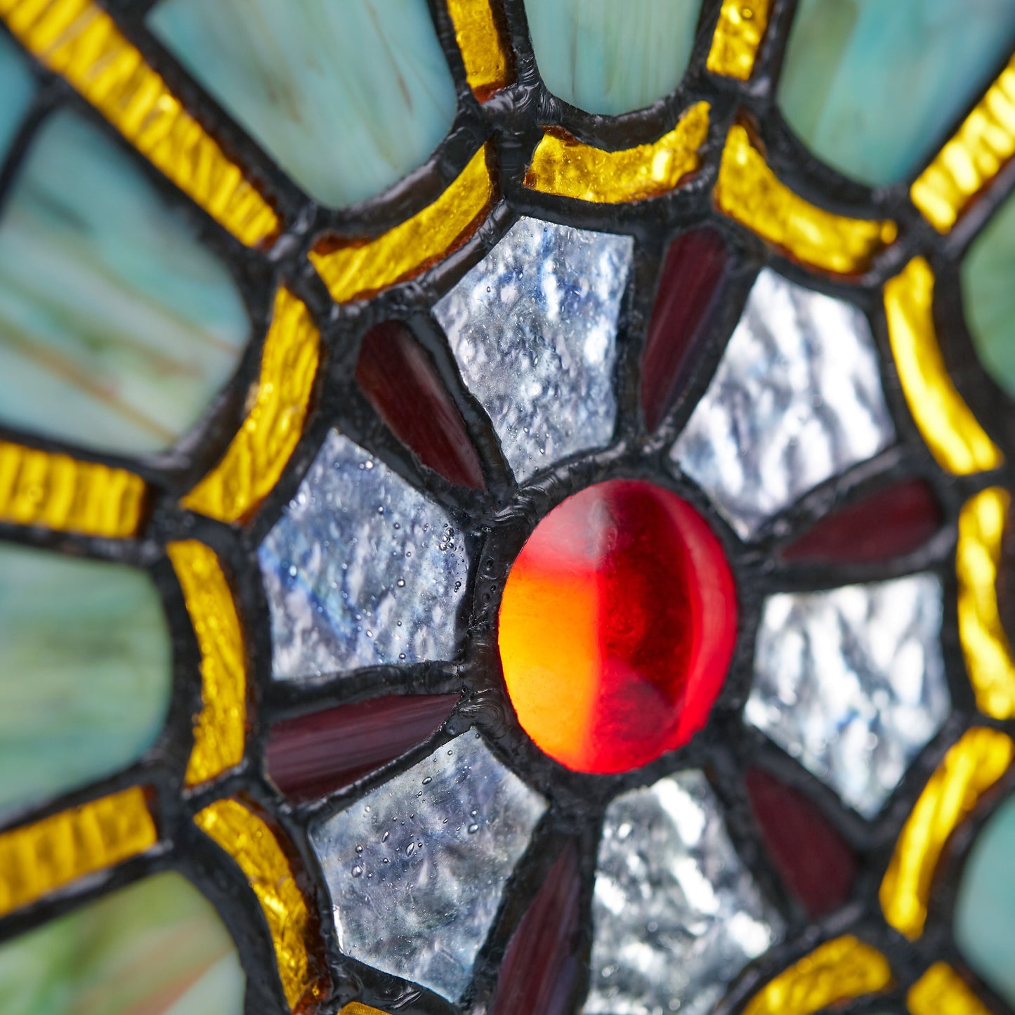 Pannello a finestra in vetro colorato vittoriano da 22 pollici di River of Goods