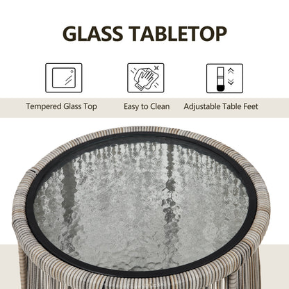 Set da Bistro in vimini da esterno da 3 pezzi, mobili da patio in rattan resistenti alle intemperie con cuscini.