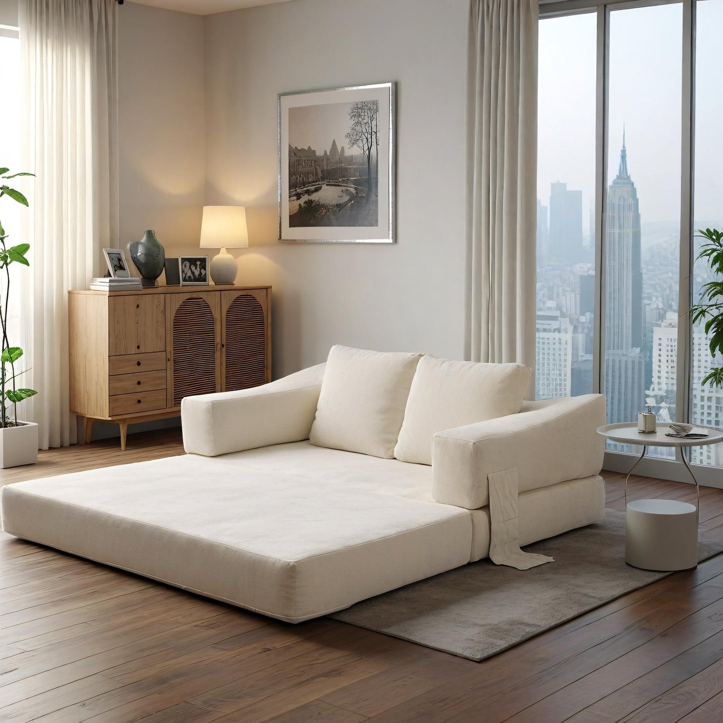 Divano letto trasformabile imbottito da 70,87 pollici, comodo divano letto trasformabile a forma di sedia per soggiorno, camera da letto, tessuto in chenille.