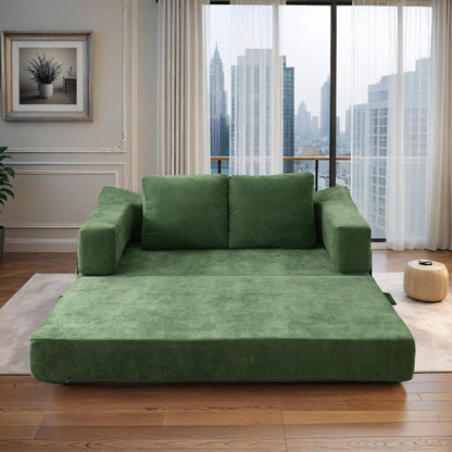 Divano letto trasformabile imbottito da 70,87 pollici, comodo divano letto trasformabile a forma di sedia per soggiorno, camera da letto, tessuto in chenille.