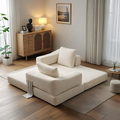 Divano letto trasformabile imbottito da 70,87 pollici, comodo divano letto trasformabile a forma di sedia per soggiorno, camera da letto, tessuto in chenille.