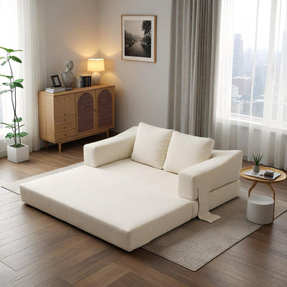 Divano letto trasformabile imbottito da 70,87 pollici, comodo divano letto trasformabile a forma di sedia per soggiorno, camera da letto, tessuto in chenille.