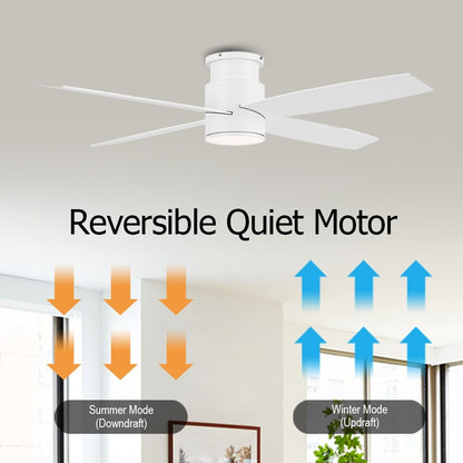 Ventilatore da soffitto a soffitto a corrente continua WINGBO da 44/52 pollici con luci e telecomando, 4 pale reversibili