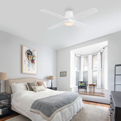 Ventilatore da soffitto a soffitto a corrente continua WINGBO da 44/52 pollici con luci e telecomando, 4 pale reversibili