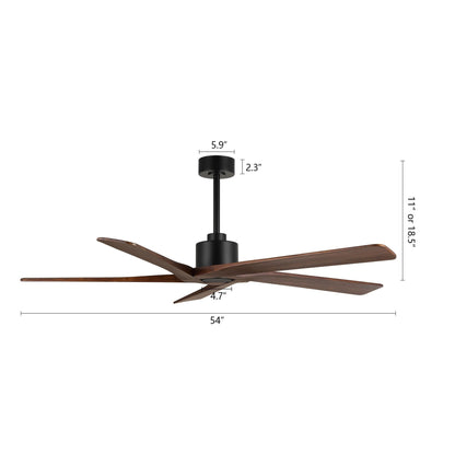 Ventilatore da soffitto interno WINGBO da 54 pollici con motore DC, senza luci - N/A