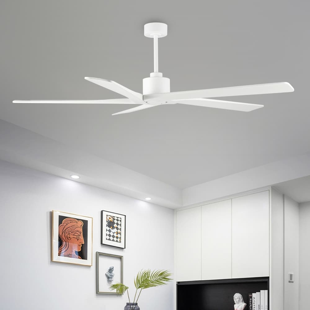 Ventilatore da soffitto interno WINGBO da 54 pollici con motore DC, senza luci - N/A