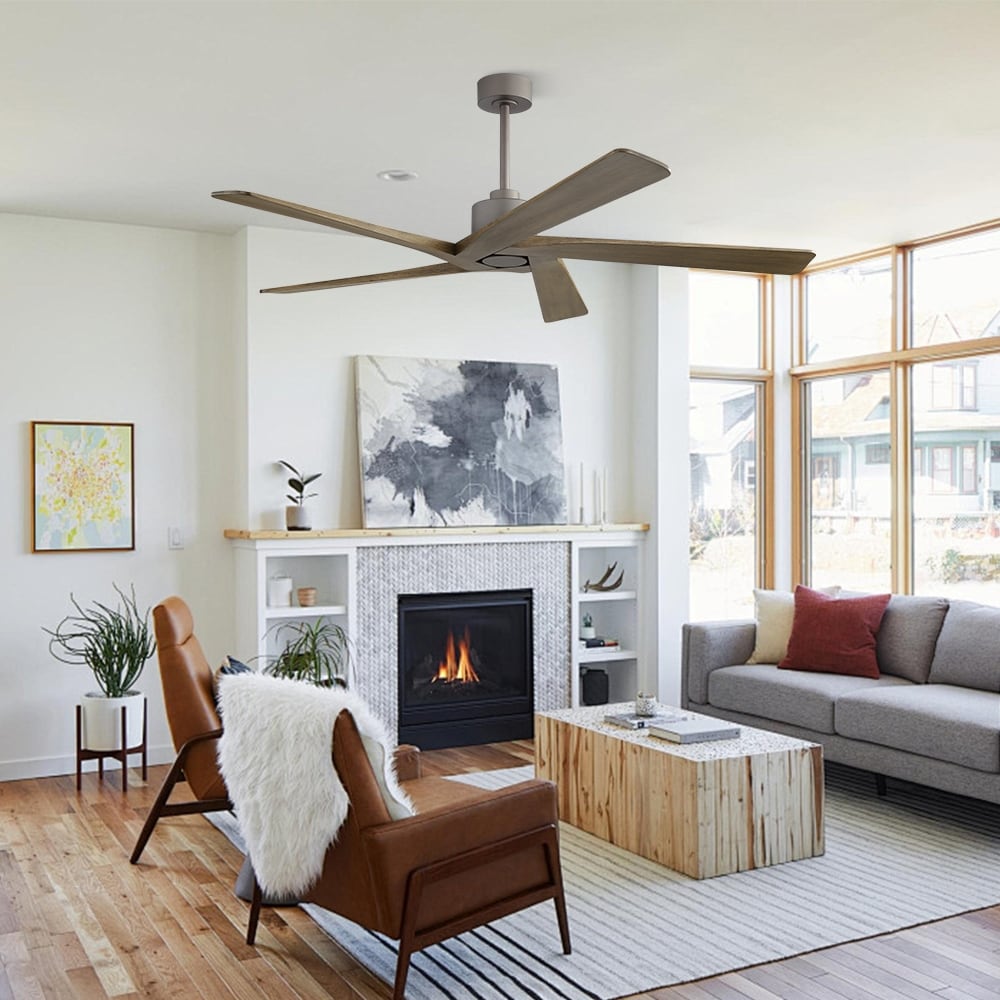 Ventilatore da soffitto interno WINGBO da 54 pollici con motore DC, senza luci - N/A