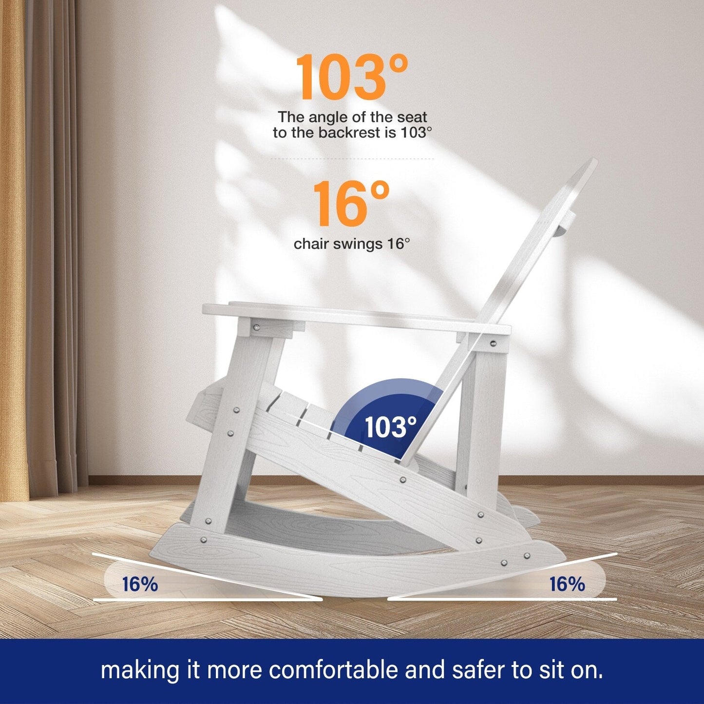 WINSOON Sedia a dondolo da esterno per esterni, resistente alle intemperie, confezione da 2