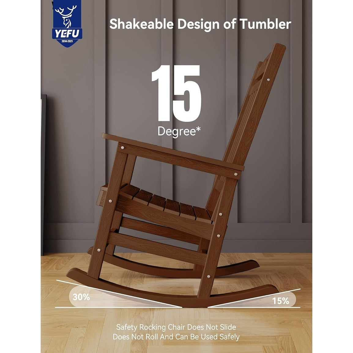 WINSOON Sedia a dondolo da esterno per esterni, resistente alle intemperie, confezione da 2