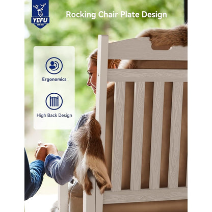 WINSOON Sedia a dondolo da esterno per esterni, resistente alle intemperie, confezione da 2