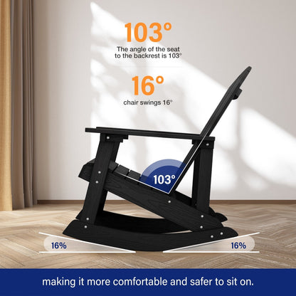 WINSOON Sedia a dondolo da esterno per esterni, resistente alle intemperie, confezione da 2