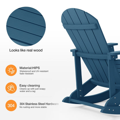 WINSOON Sedia a dondolo da esterno per esterni, resistente alle intemperie, confezione da 2