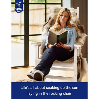 WINSOON Sedia a dondolo da esterno per esterni, resistente alle intemperie, confezione da 2