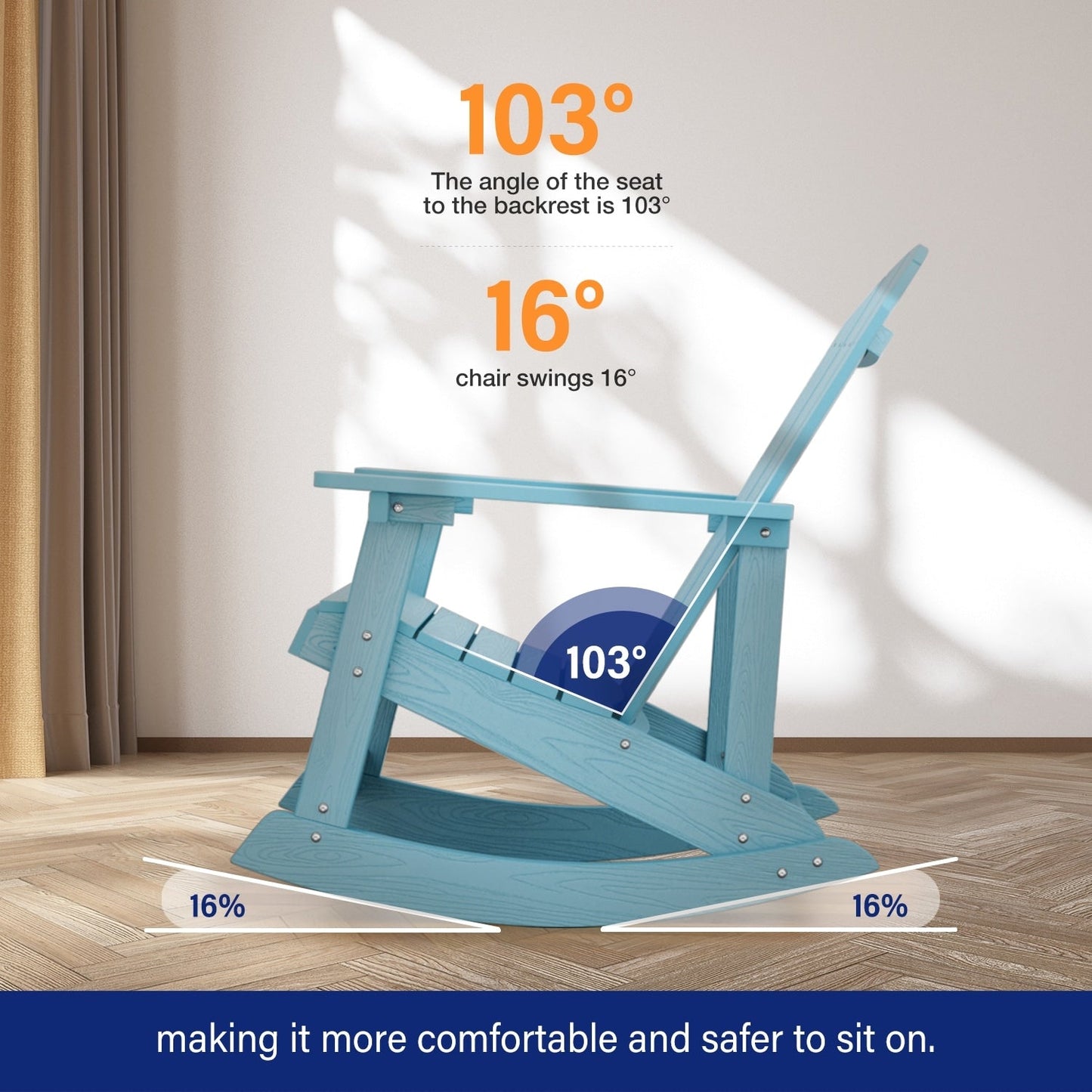 WINSOON Sedia a dondolo da esterno per esterni, resistente alle intemperie, confezione da 2