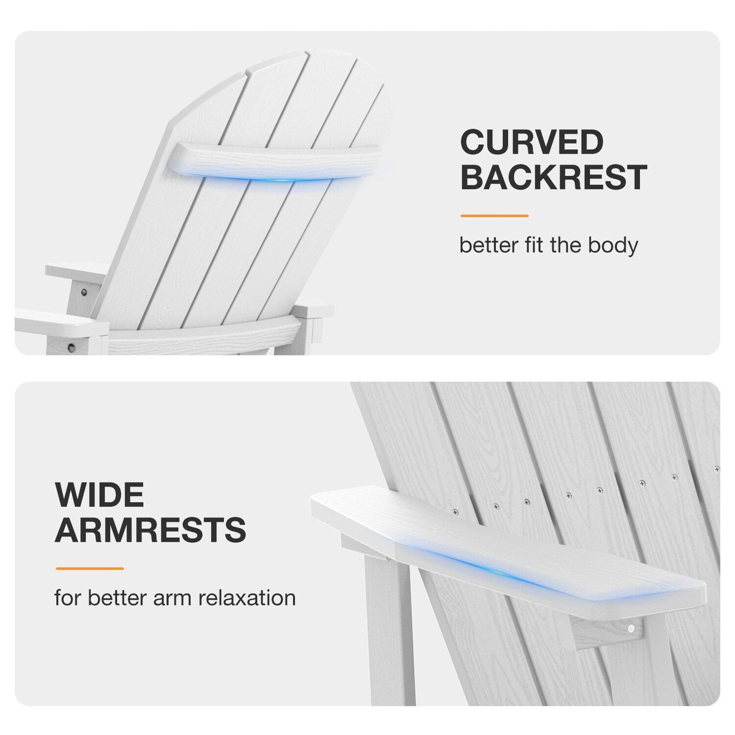 WINSOON Sedia a dondolo da esterno per esterni, resistente alle intemperie, confezione da 2