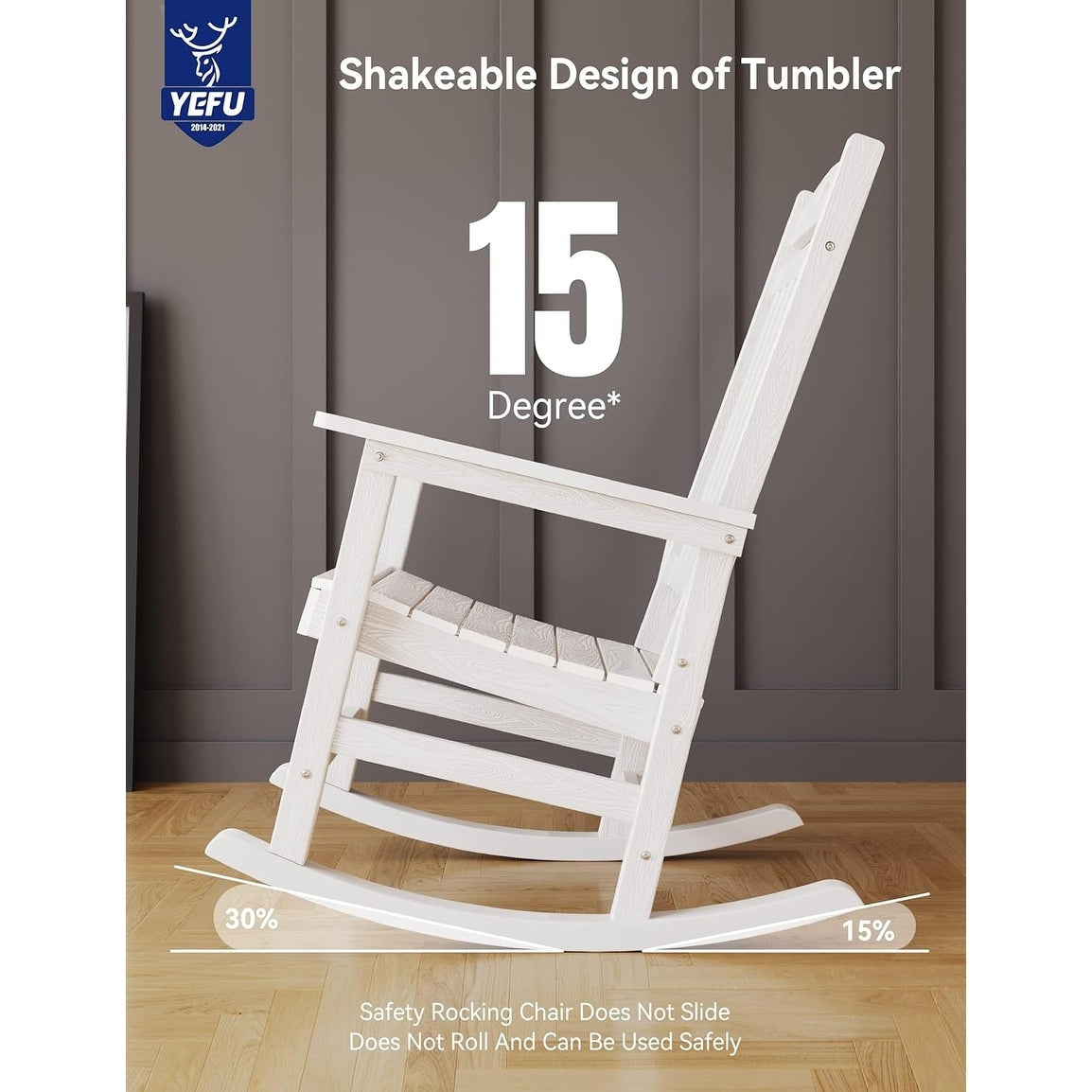 WINSOON Sedia a dondolo da esterno per esterni, resistente alle intemperie, confezione da 2