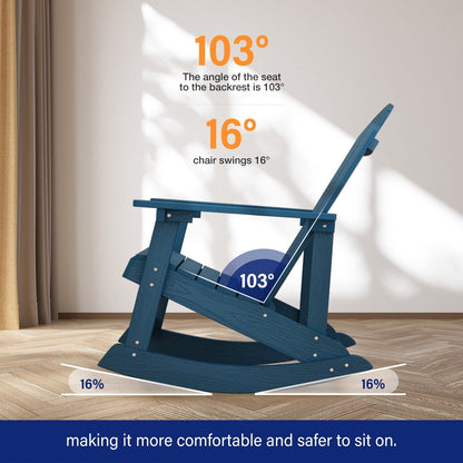 WINSOON Sedia a dondolo da esterno per esterni, resistente alle intemperie, confezione da 2