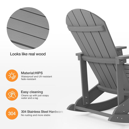 WINSOON Sedia a dondolo da esterno per esterni, resistente alle intemperie, confezione da 2