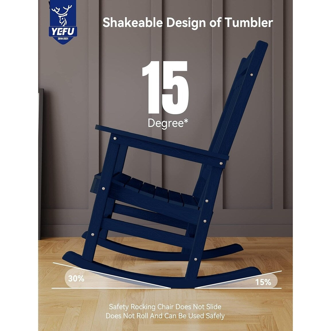 WINSOON Sedia a dondolo da esterno per esterni, resistente alle intemperie, confezione da 2