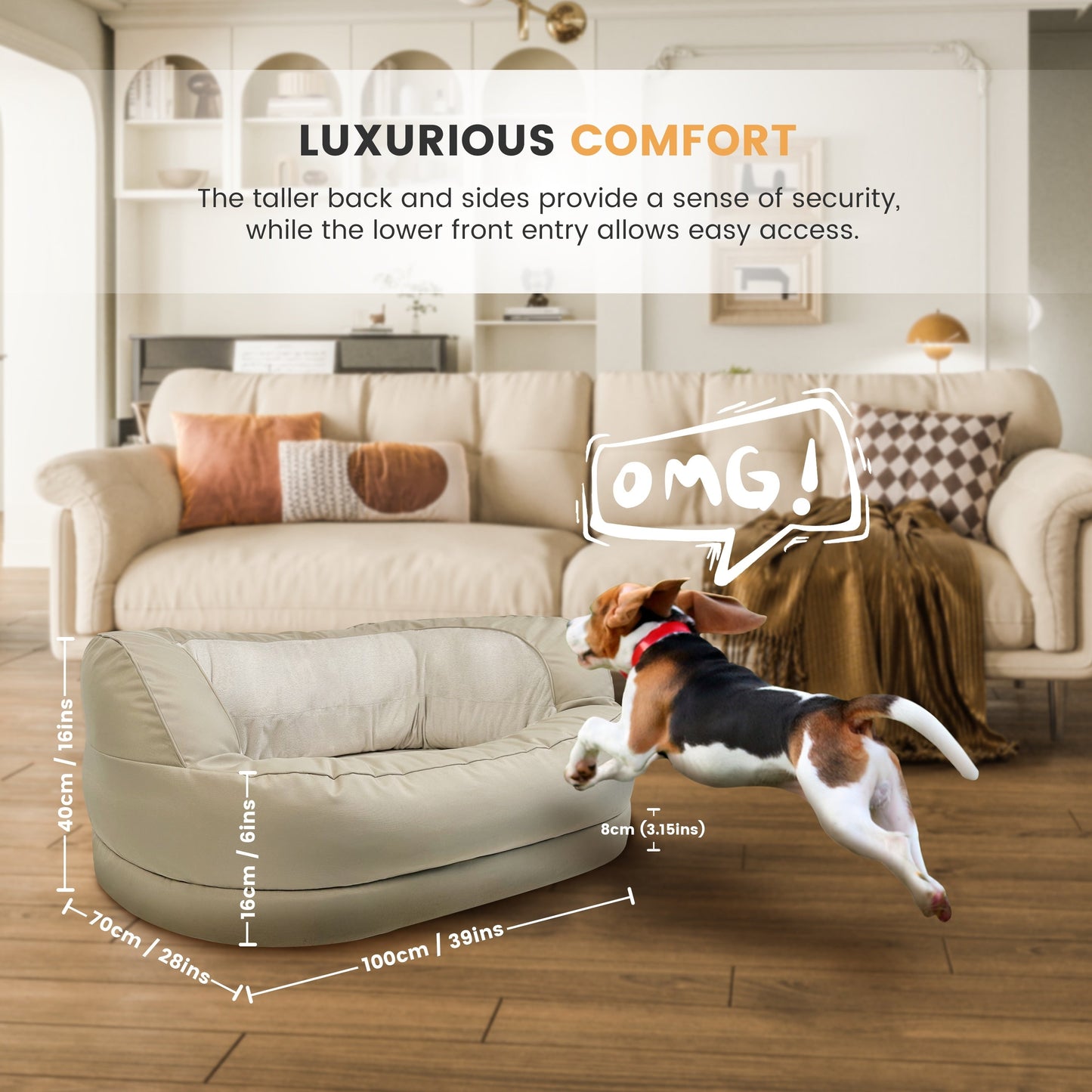 Letto ortopedico in schiuma impermeabile WOWMAX per cani di grossa taglia