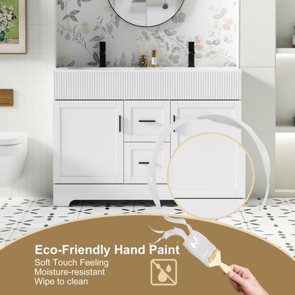 Set per bagno Wavy Line con mobile lavabo e miscelatore, disponibile nelle misure 30/36/48 pollici.