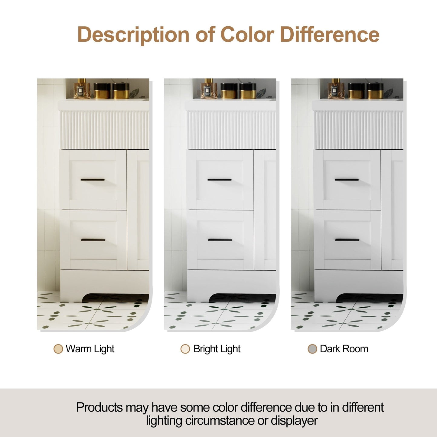 Set per bagno Wavy Line con mobile lavabo e miscelatore, disponibile nelle misure 30/36/48 pollici.