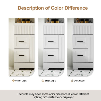 Set per bagno Wavy Line con mobile lavabo e miscelatore, disponibile nelle misure 30/36/48 pollici.