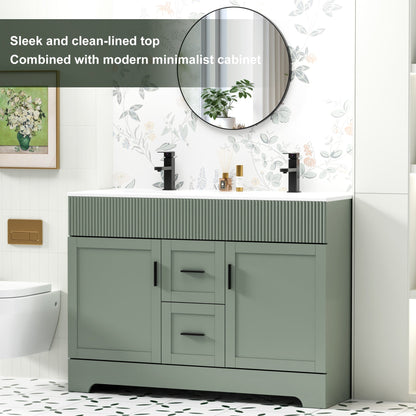 Set per bagno Wavy Line con mobile lavabo e miscelatore, disponibile nelle misure 30/36/48 pollici.