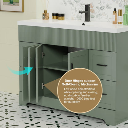 Set per bagno Wavy Line con mobile lavabo e miscelatore, disponibile nelle misure 30/36/48 pollici.