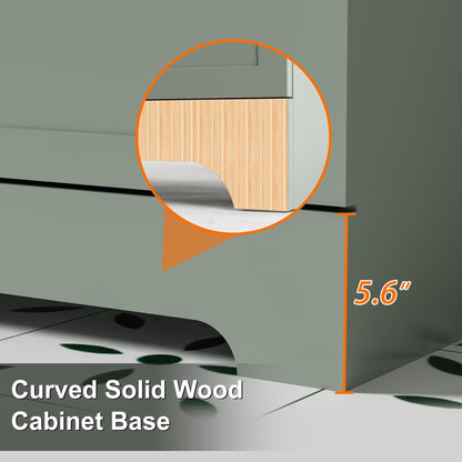 Set per bagno Wavy Line con mobile lavabo e miscelatore, disponibile nelle misure 30/36/48 pollici.