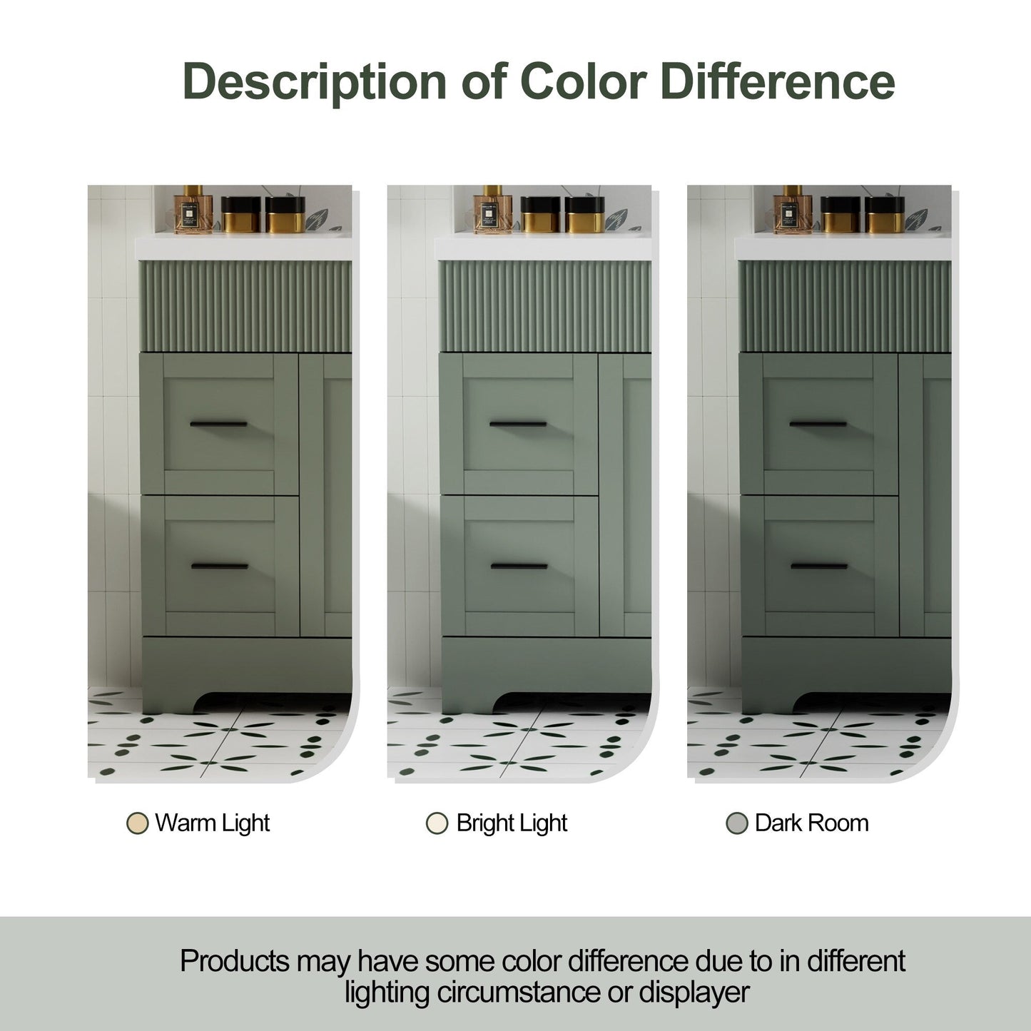 Set per bagno Wavy Line con mobile lavabo e miscelatore, disponibile nelle misure 30/36/48 pollici.