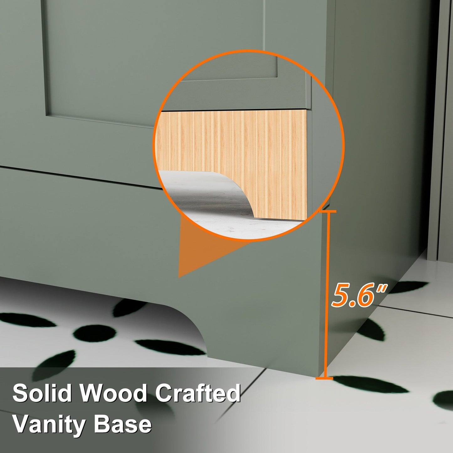 Set per bagno Wavy Line con mobile lavabo e miscelatore, disponibile nelle misure 30/36/48 pollici.